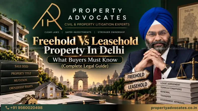Freehold v. Leasehold Property In Delhi: What Buyers Must Know (Complete Legal Guide 2026)